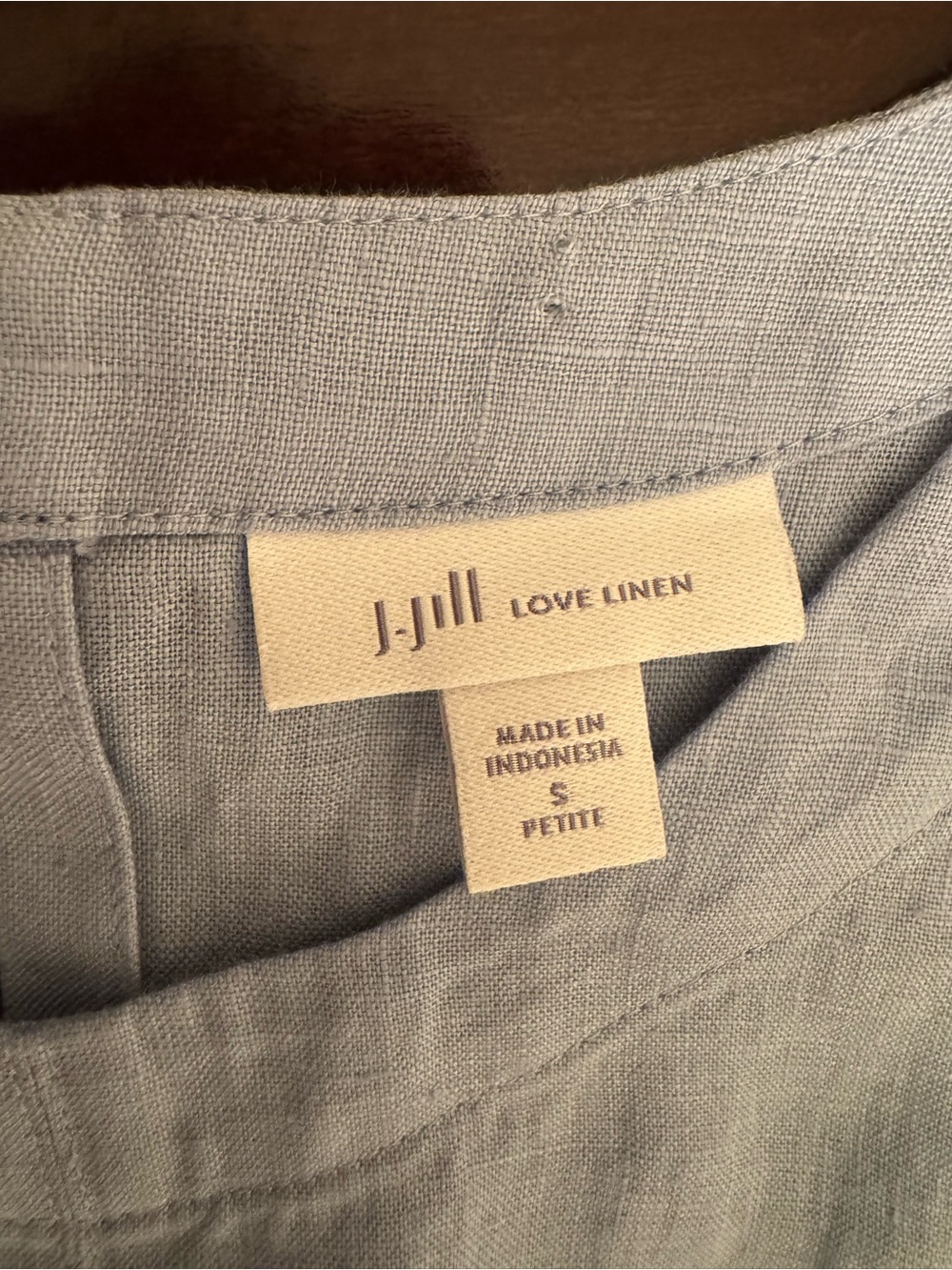J.Jill Love Linen S Petite Blue Midi Dress w Embroidered Scarf Coastal - Picture 8 of 15